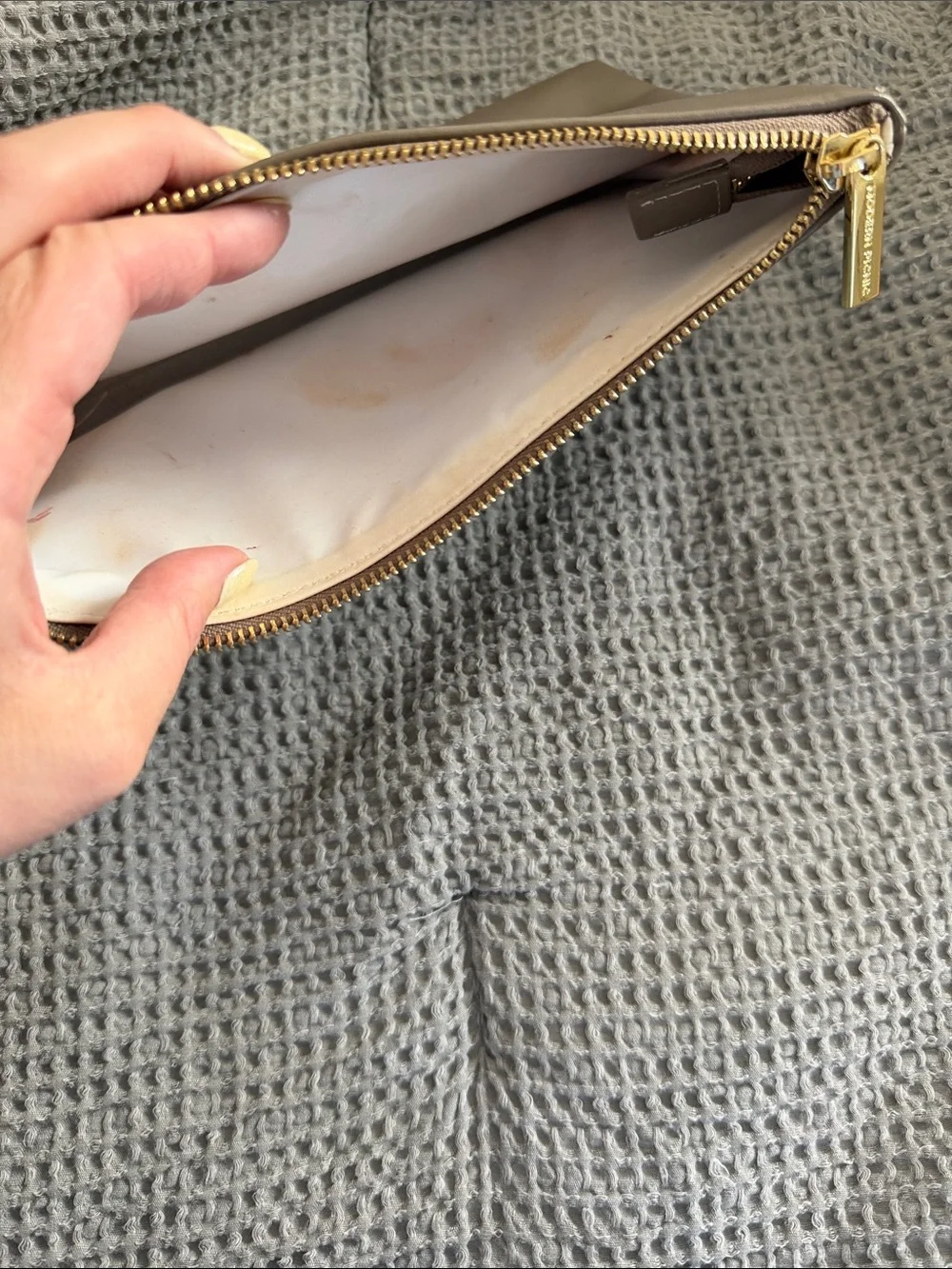 N/A taupe zip